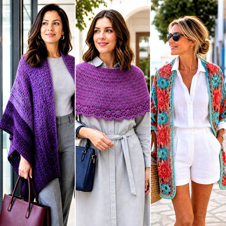 25 Crochet Shawl in a Cake Outfit Ideas for Colorful Layering