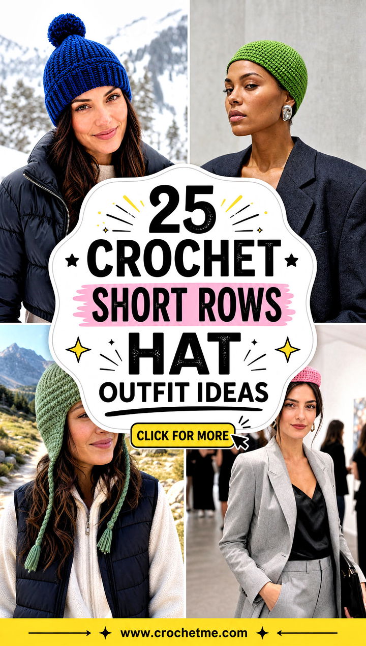 25 Crochet Short Rows Hat outfit ideas - 25 Crochet Short Rows Hat outfit ideas