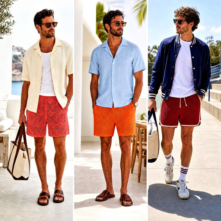 25 Crochet Shorts Men’s Outfit Ideas for Bold Summer Style