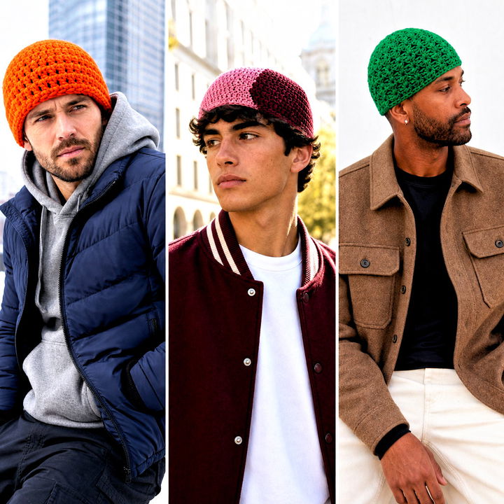 25 Crochet Skull Cap for Men Outfit Ideas for Cool Weather