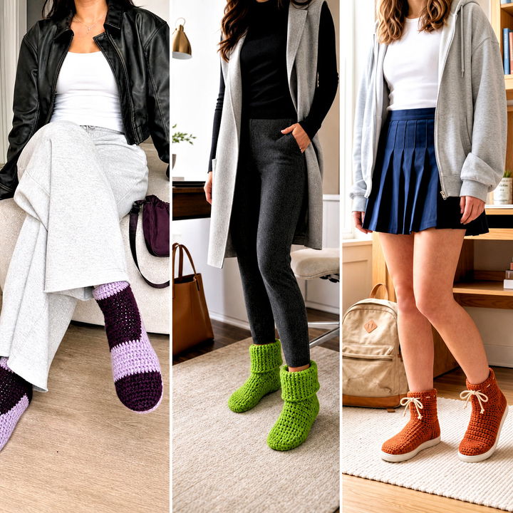 25 Crochet Slipper Socks Outfit Ideas for Cozy Nights In