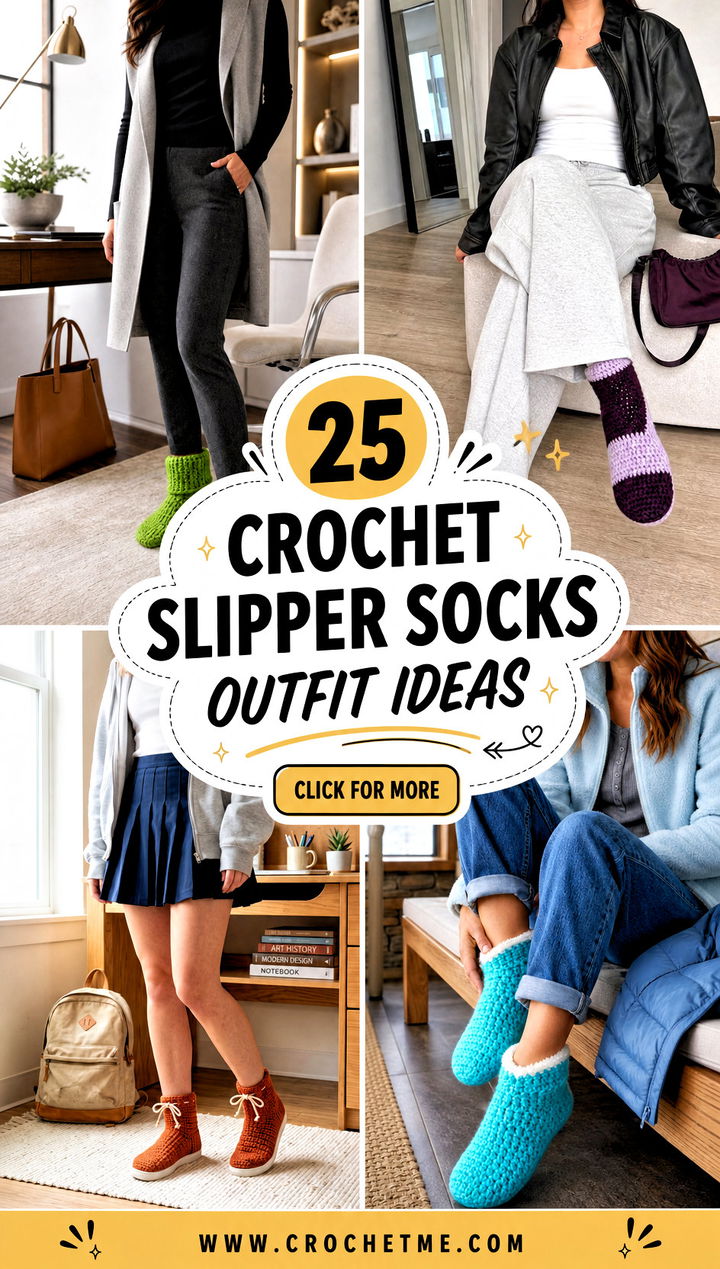 25 Crochet Slipper Socks outfit ideas - 25 Crochet Slipper Socks outfit ideas