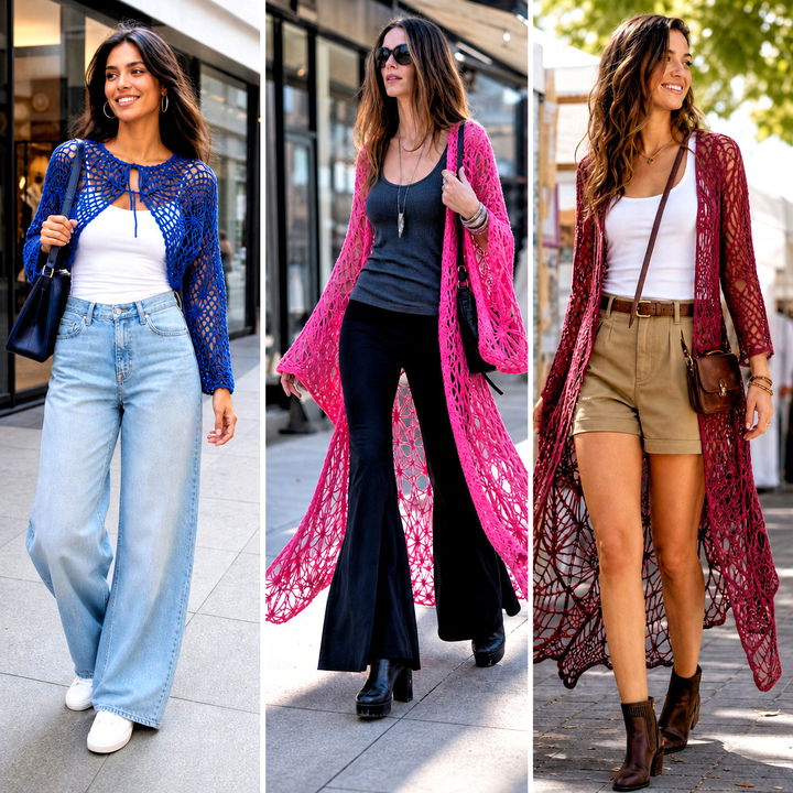 25 Crochet Spider Web Cardigan Outfit Ideas to Try This Fall