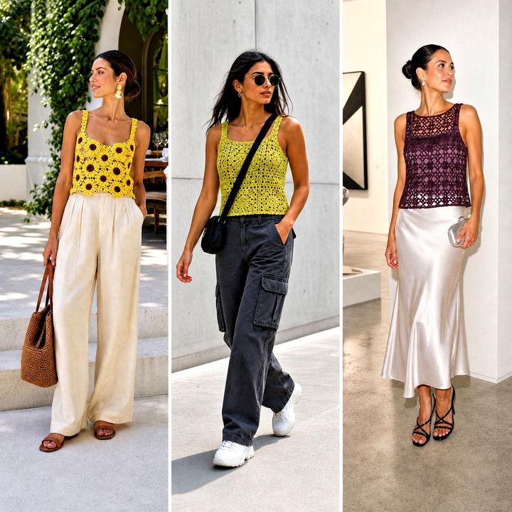 25 Crochet Square Tank Top Outfit Ideas for Chic Summer Style
