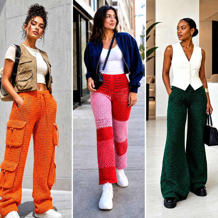 25 Crochet Stacked Pants Outfit Ideas for Bold Street Style