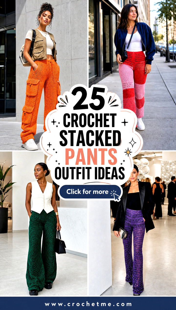 25 Crochet Stacked Pants outfit ideas - 25 Crochet Stacked Pants outfit ideas