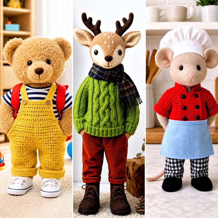 25 Crochet Stuffie Clothes and Outfit Ideas for Cute Toy Style