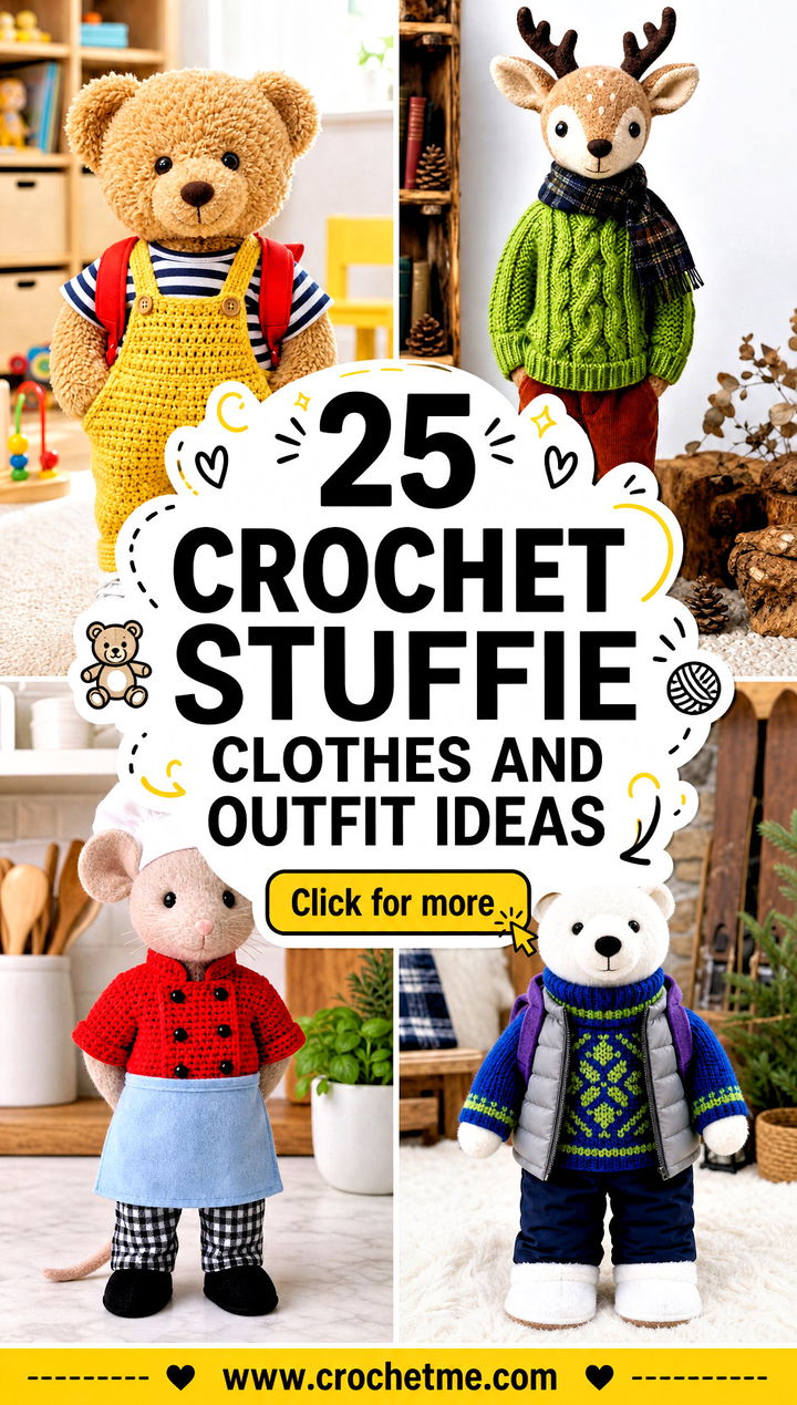 25 Crochet Stuffie Clothes and outfit ideas - 25 Crochet Stuffie Clothes and outfit ideas