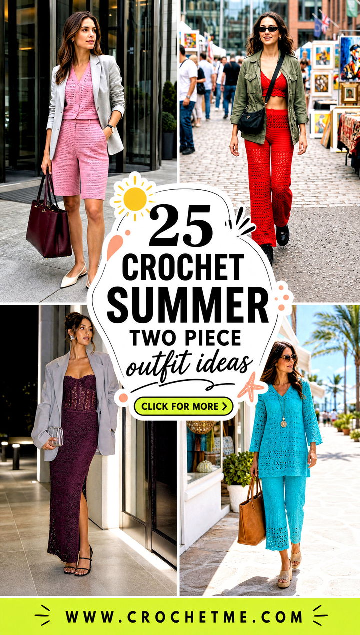 25 Crochet Summer Two Piece outfit ideas - 25 Crochet Summer Two Piece outfit ideas