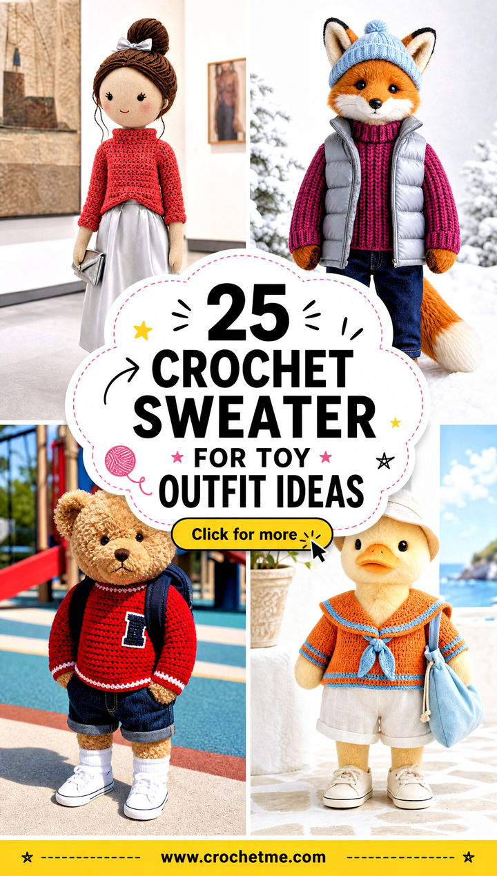 25 Crochet Sweater For Toy outfit ideas - 25 Crochet Sweater For Toy outfit ideas