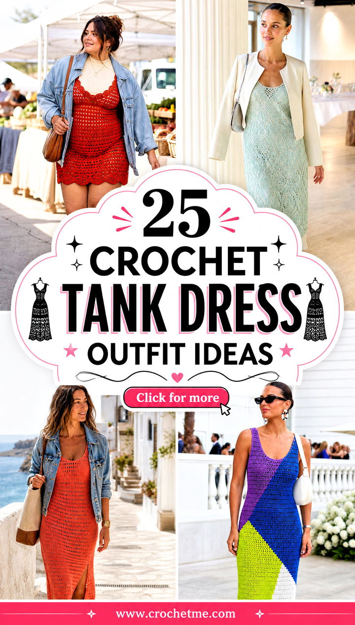 25 Crochet Tank Dress outfit ideas - 25 Crochet Tank Dress outfit ideas