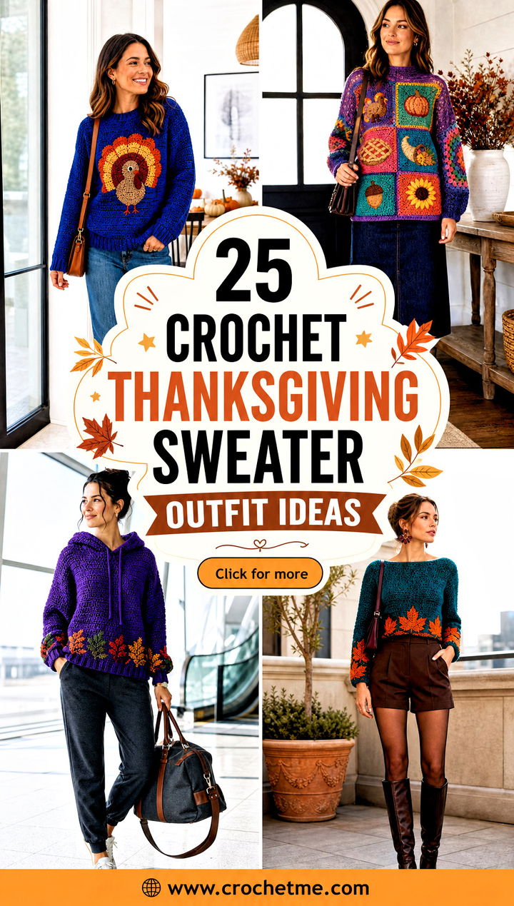25 Crochet Thanksgiving Sweater outfit ideas - 25 Crochet Thanksgiving Sweater outfit ideas