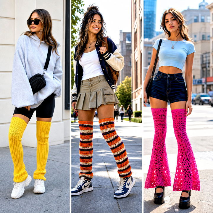 25 Crochet Thigh High Leg Warmers Outfit Ideas for Winter Style