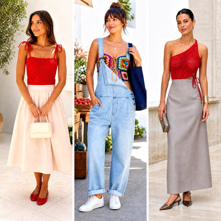 25 Crochet Top With Ties Outfit Ideas for Effortless Summer