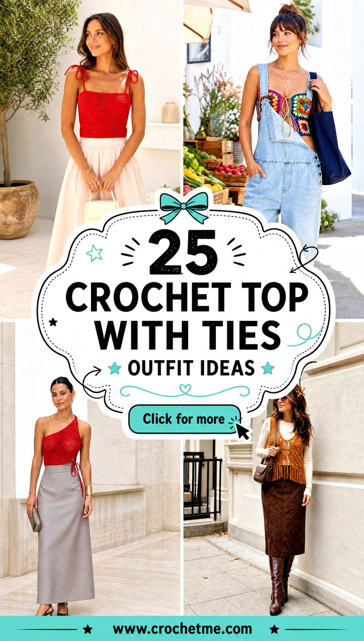 25 Crochet Top With Ties outfit ideas - 25 Crochet Top With Ties outfit ideas