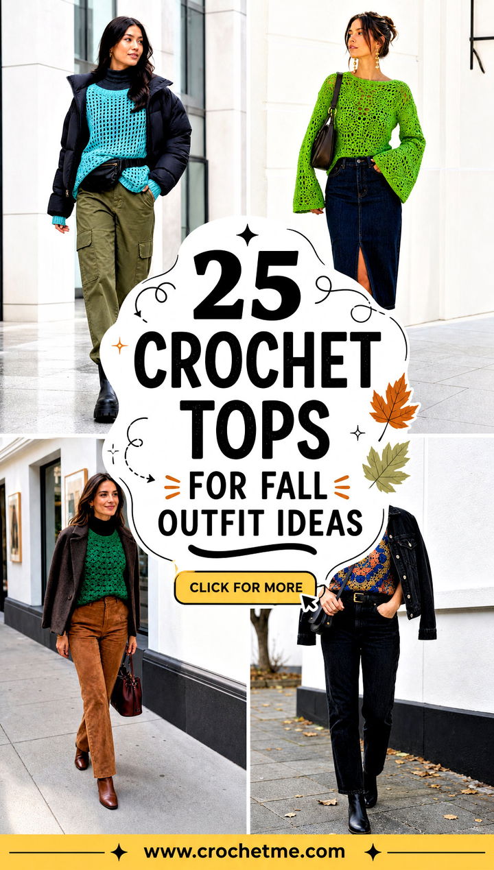 25 Crochet Tops For Fall outfit ideas - 25 Crochet Tops For Fall outfit ideas