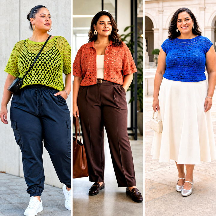 25 Crochet Tops Plus Size Outfit Ideas for Confident Style