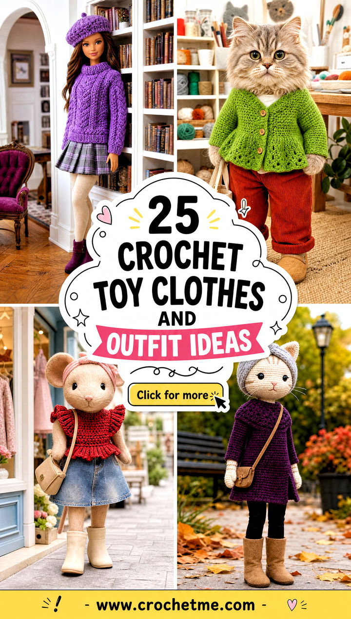 25 Crochet Toy Clothes and outfit ideas - 25 Crochet Toy Clothes and outfit ideas