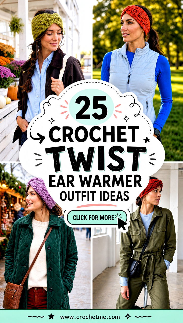 25 Crochet Twist Ear Warmer outfit ideas - 25 Crochet Twist Ear Warmer outfit ideas