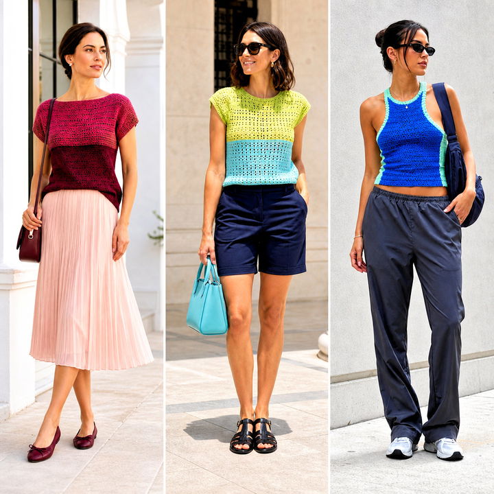 25 Crochet Two Tone Top outfit ideas