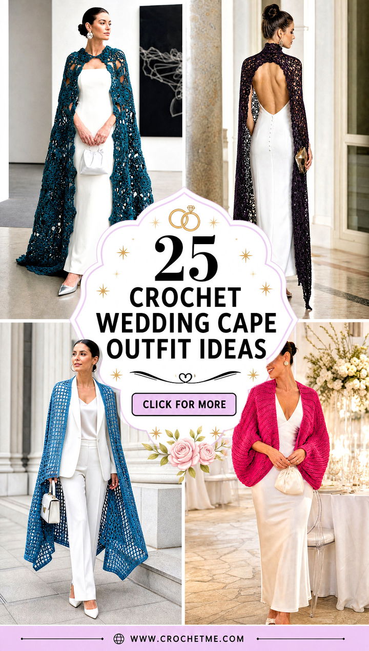 25 Crochet Wedding Cape outfit ideas - 25 Crochet Wedding Cape outfit ideas