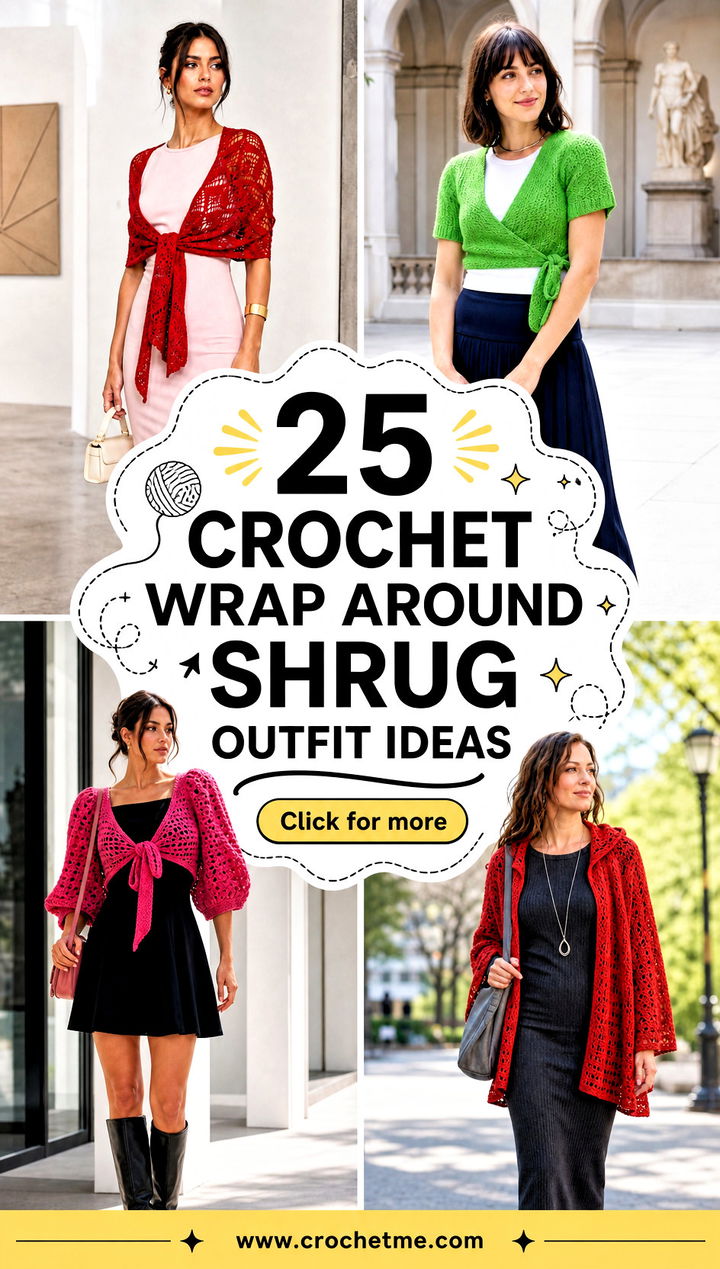 25 Crochet Wrap Around Shrug outfit ideas - 25 Crochet Wrap Around Shrug outfit ideas
