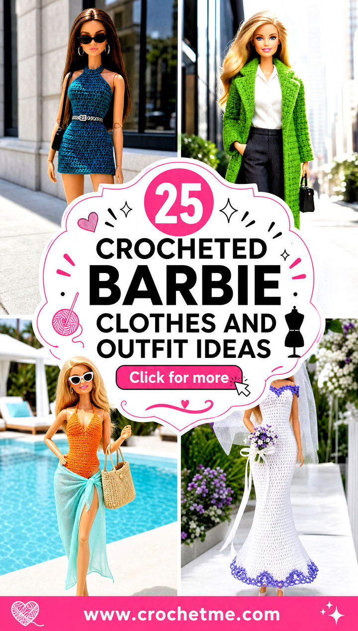 25 Crocheted Barbie Clothes and outfit ideas - 25 Crocheted Barbie Clothes and outfit ideas