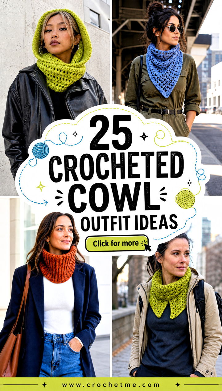 25 Crocheted Cowl outfit ideas - 25 Crocheted Cowl outfit ideas