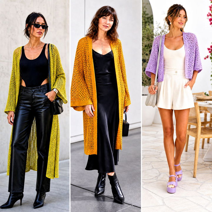 25 Crocheted Kimono Outfit Ideas for Breezy Summer Style