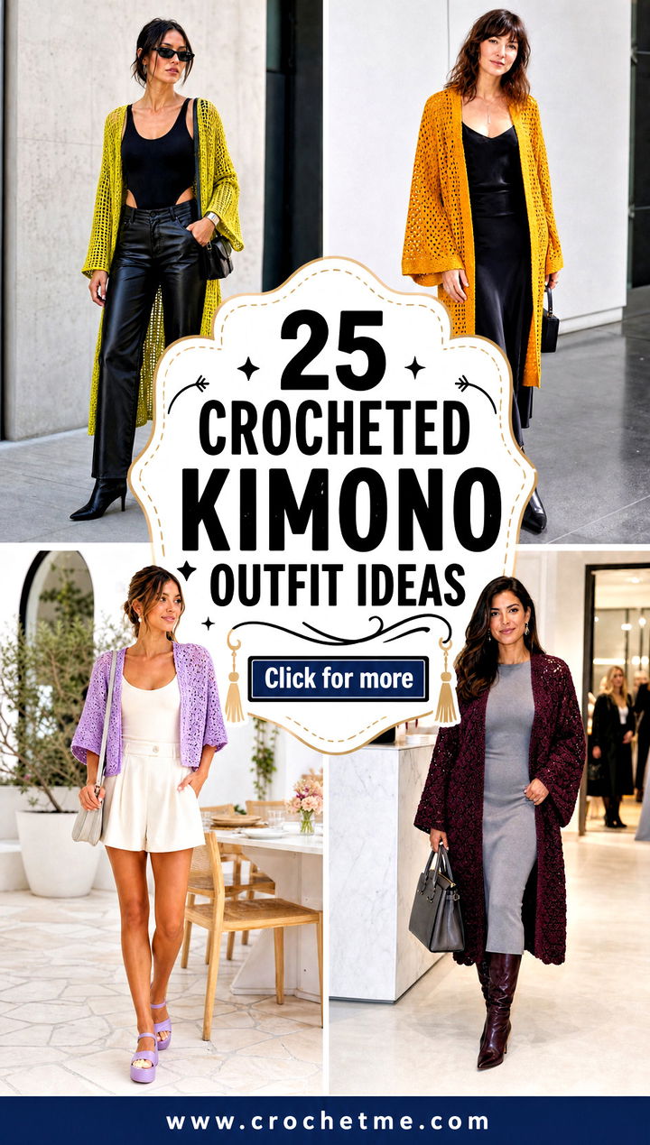 25 Crocheted Kimono outfit ideas - 25 Crocheted Kimono outfit ideas