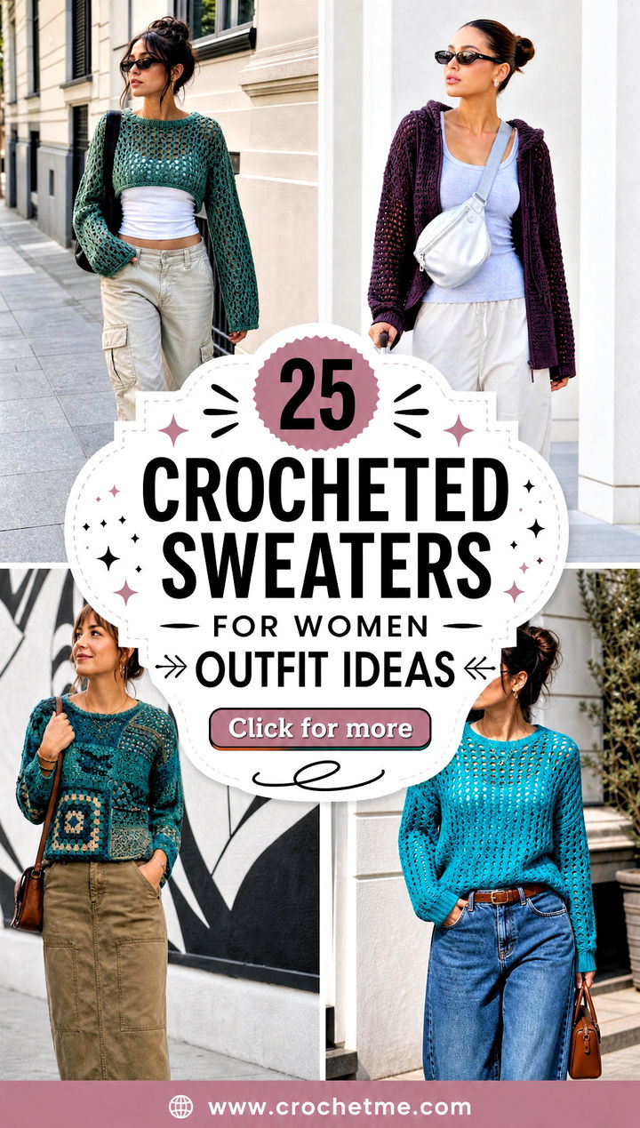 25 Crocheted Sweaters For Women outfit ideas - 25 Crocheted Sweaters For Women outfit ideas