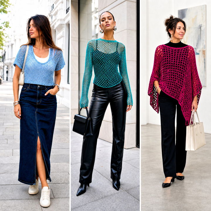 25 Cute Crochet Mesh Top Outfit Ideas for Summer Style