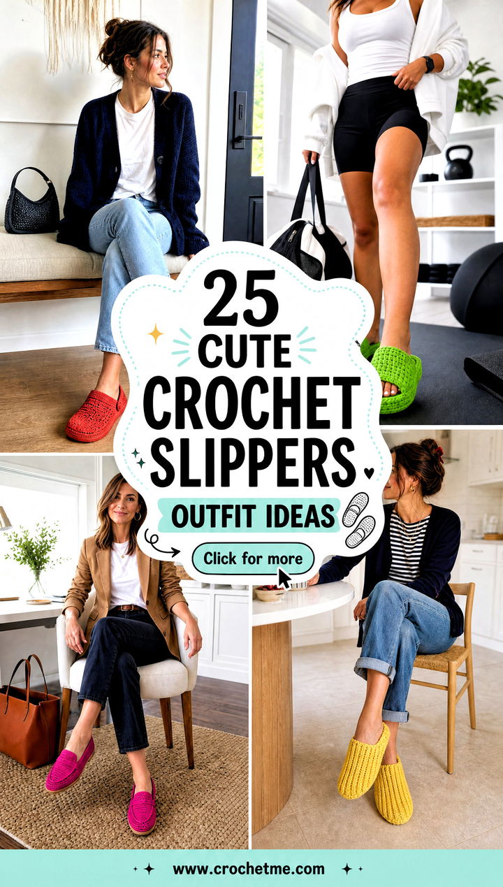 25 Cute Crochet Slippers outfit ideas - 25 Cute Crochet Slippers outfit ideas