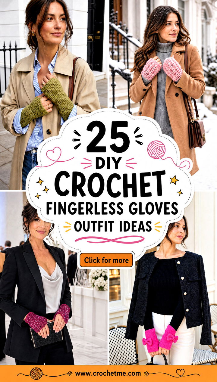 25 Diy Crochet Fingerless Gloves outfit ideas - 25 Diy Crochet Fingerless Gloves outfit ideas