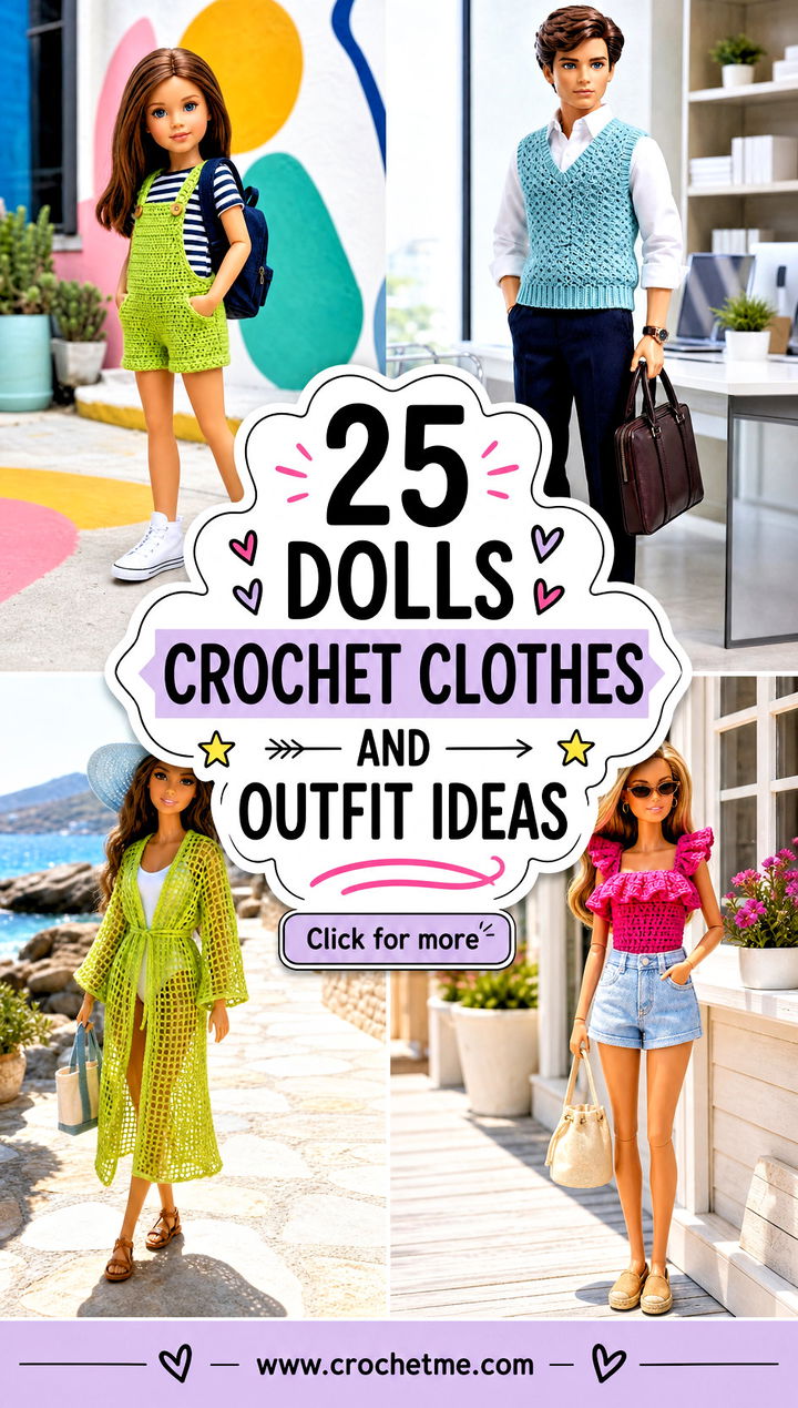 25 Dolls Crochet Clothes and outfit ideas - 25 Dolls Crochet Clothes and outfit ideas