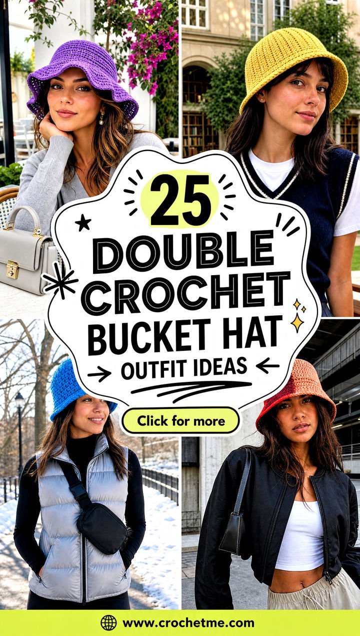 25 Double Crochet Bucket Hat outfit ideas - 25 Double Crochet Bucket Hat outfit ideas
