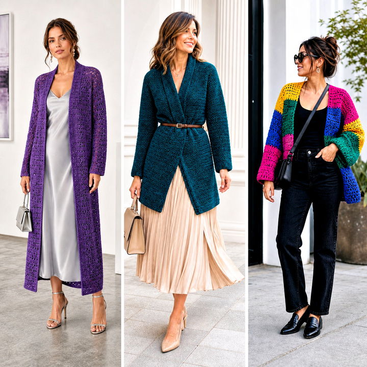 25 Double Crochet Cardigan Outfit Ideas for Chic Layering