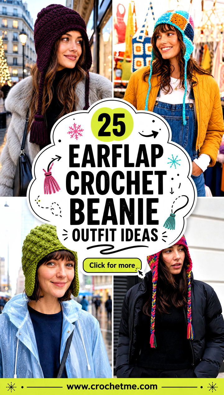25 Earflap Crochet Beanie outfit ideas - 25 Earflap Crochet Beanie outfit ideas