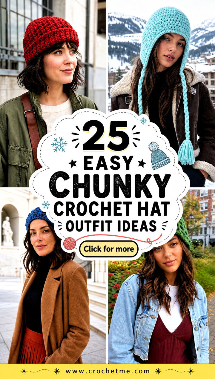 25 Easy Chunky Crochet Hat outfit ideas - 25 Easy Chunky Crochet Hat outfit ideas