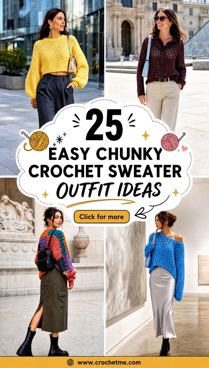 25 Easy Chunky Crochet Sweater outfit ideas - 25 Easy Chunky Crochet Sweater outfit ideas
