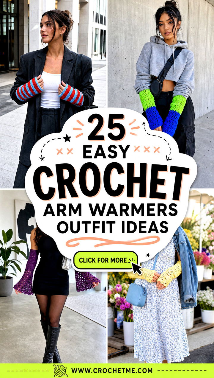 25 Easy Crochet Arm Warmers outfit ideas - 25 Easy Crochet Arm Warmers outfit ideas