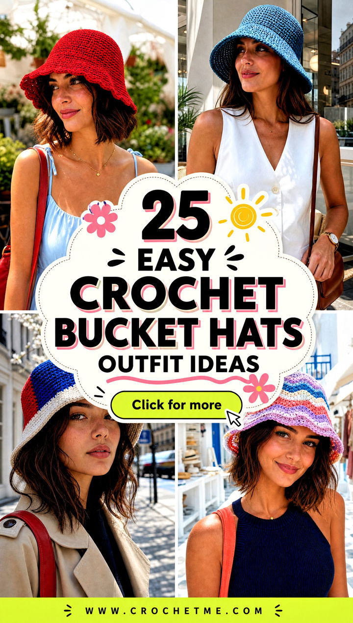 25 Easy Crochet Bucket Hats outfit ideas - 25 Easy Crochet Bucket Hats outfit ideas