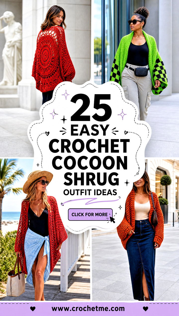 25 Easy Crochet Cocoon Shrug outfit ideas - 25 Easy Crochet Cocoon Shrug outfit ideas