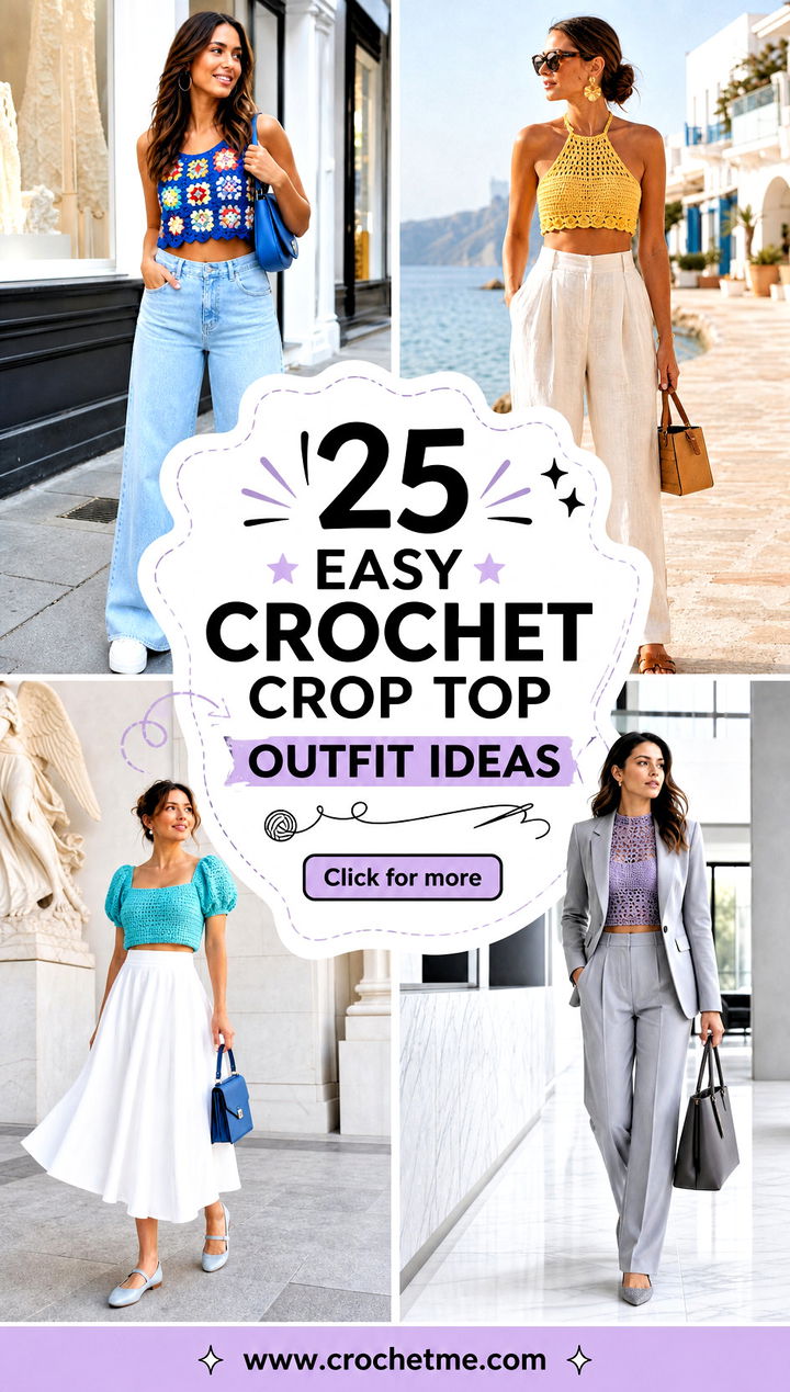 25 Easy Crochet Crop Top outfit ideas - 25 Easy Crochet Crop Top outfit ideas