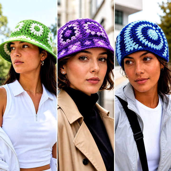25 Easy Crochet Granny Square Hats Outfit Ideas for Bold Style
