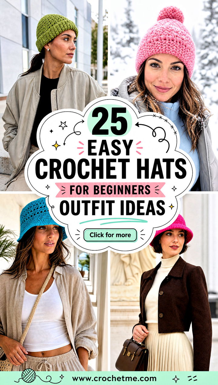 25 Easy Crochet Hats For Beginners outfit ideas - 25 Easy Crochet Hats For Beginners outfit ideas
