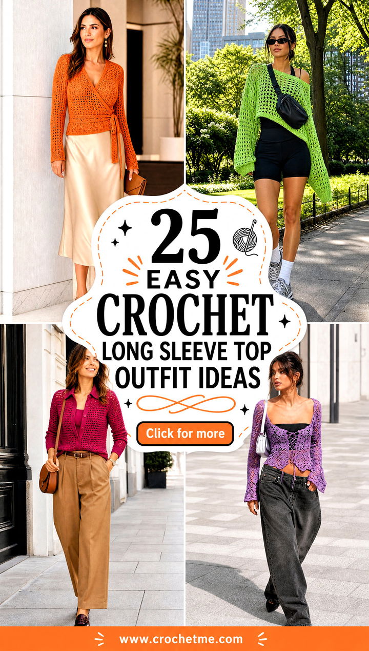 25 Easy Crochet Long Sleeve Top outfit ideas - 25 Easy Crochet Long Sleeve Top outfit ideas