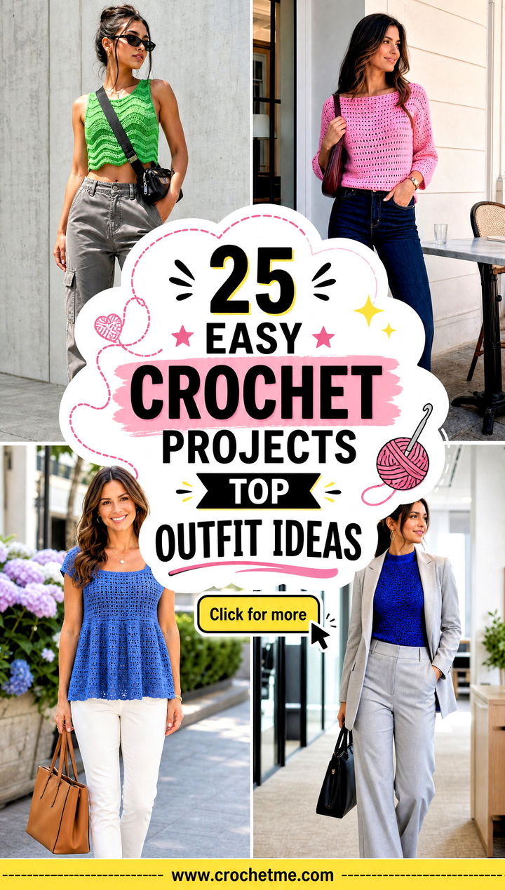 25 Easy Crochet Projects Top outfit ideas - 25 Easy Crochet Projects Top outfit ideas