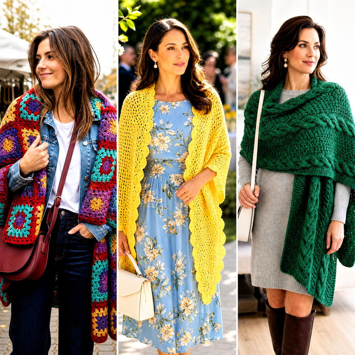 25 Easy Crochet Rectangle Shawl Outfit Ideas for Cozy Layering