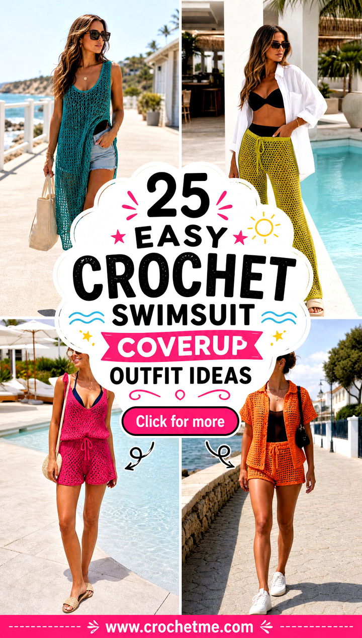 25 Easy Crochet Swimsuit Coverup outfit ideas - 25 Easy Crochet Swimsuit Coverup outfit ideas